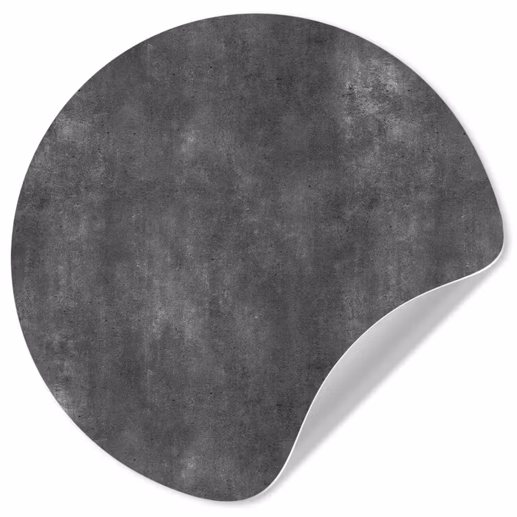 Donkergrijs - Ruw - Beton Wandcirkel behangsticker klein 186 -3d