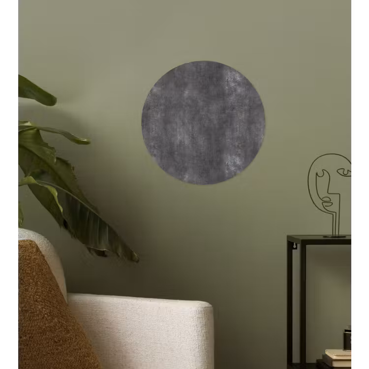 Donkergrijs - Ruw - Beton Wandcirkel behangsticker klein 186 -sfeer2