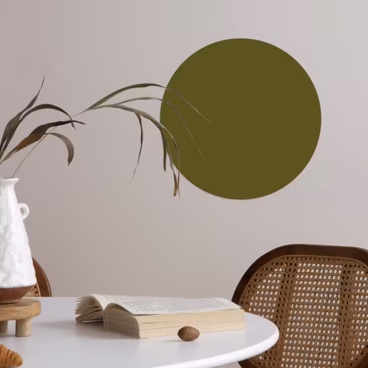 Dark - Olive - Groen Wandcirkel behangsticker klein 186 -sfeer3
