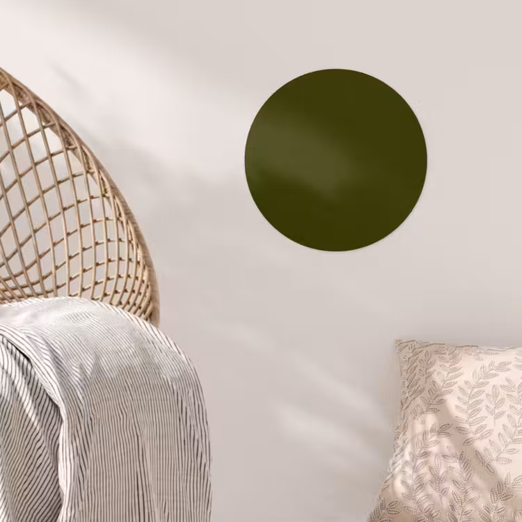 Dark - Olive - Groen Wandcirkel behangsticker klein 186 -sfeer4