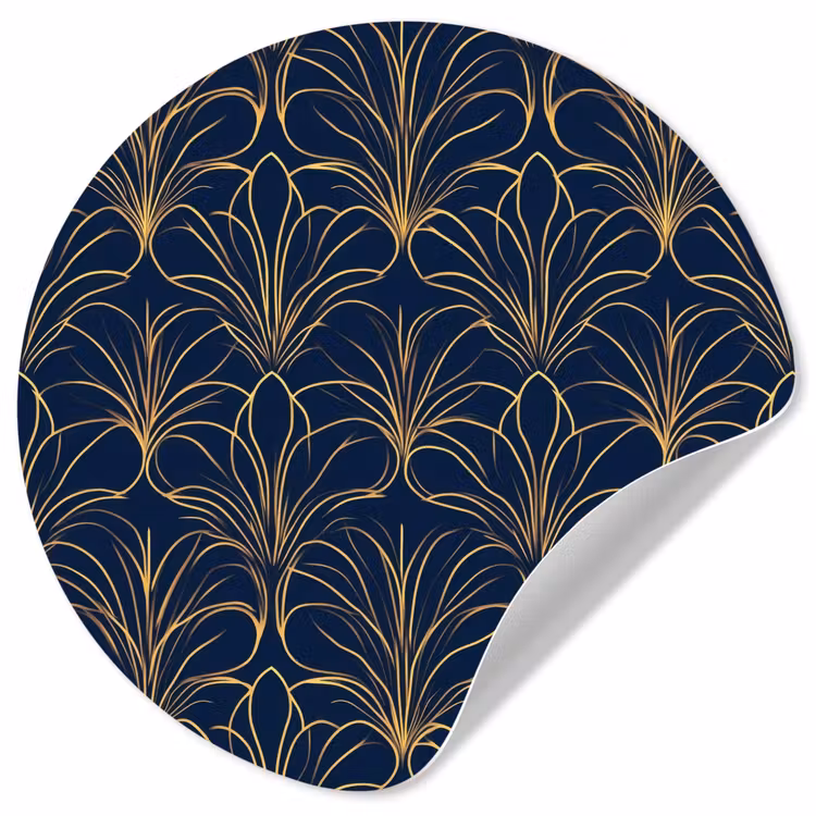 Deco - Waaier - Blauw Wandcirkel behangsticker klein 186 -3d