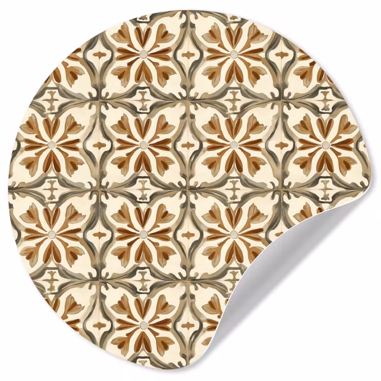 Siertegel - Patroon - Bruin Wandcirkel behangsticker klein 186 -3d