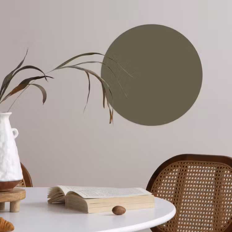 Deep - Khaki - Groen Wandcirkel behangsticker klein 186 -sfeer3