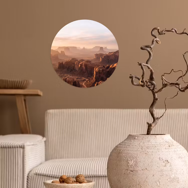 Woestijn - Landschap - Natuur Wandcirkel behangsticker klein -sfeer1