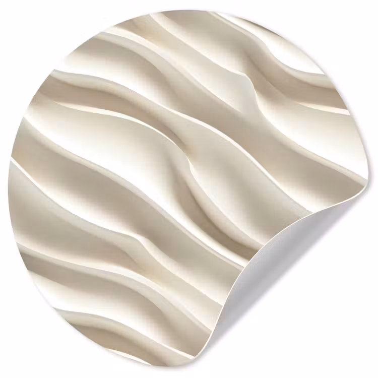 Diagonaal - Golven - Crème Wandcirkel behangsticker klein 186 -3d