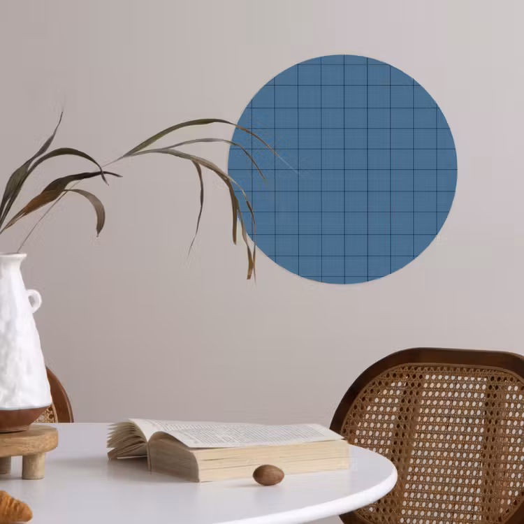 Ruiten - Geometrisch - Blauw Wandcirkel behangsticker klein 186 -sfeer3