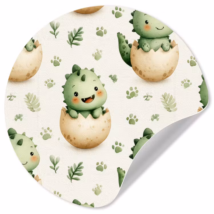 Dino - Eieren - Groen Wandcirkel behangsticker klein 186 -3d