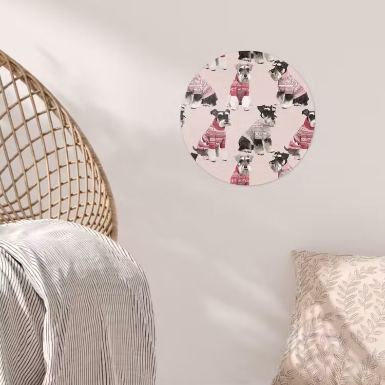 Honden - Truien - Rood Wandcirkel behangsticker klein 186 -sfeer4