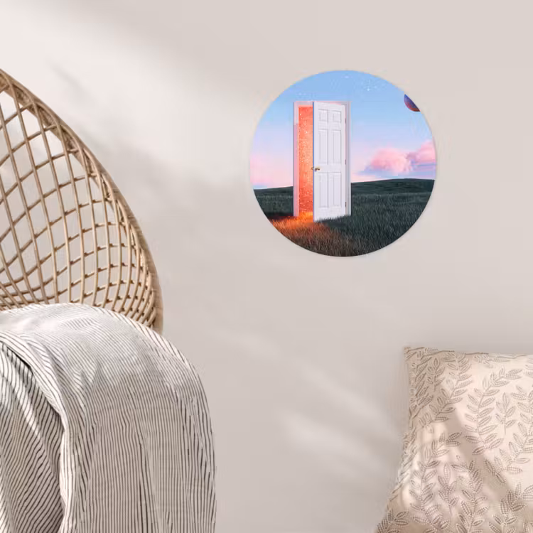Wallpaper Circle - Door - Fantasy - Space - Deur - Fantasie - Ruimte Wandcirkel behangsticker klein