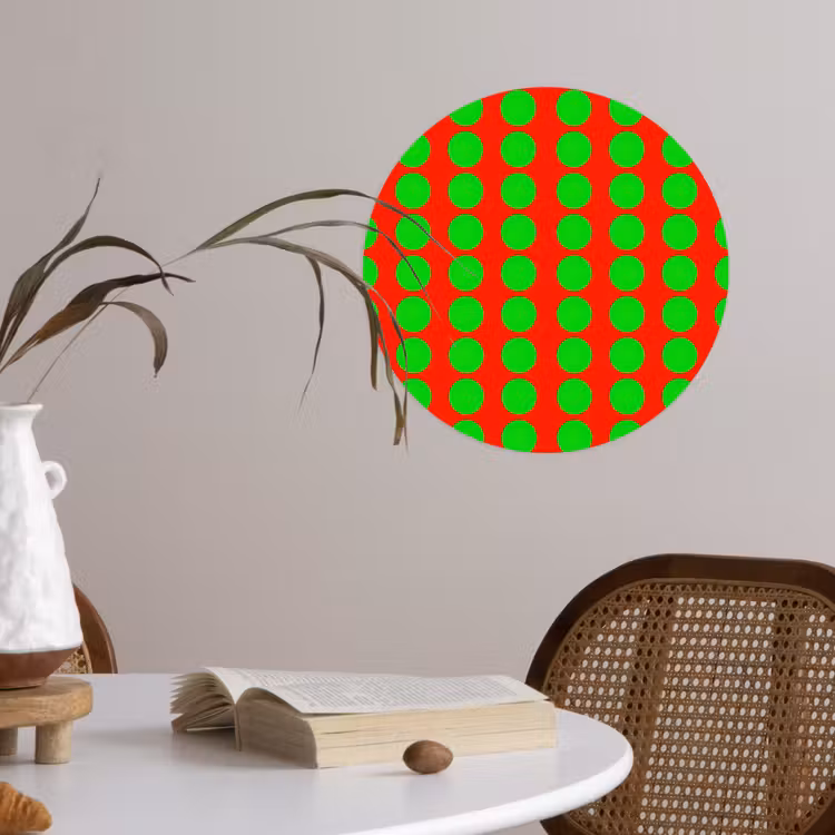 Stippen - Patroon - Groen Wandcirkel behangsticker klein 186 -sfeer3