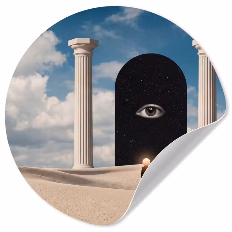 Wallpaper Circle - Dream - Desert - Eye - Droom - Woestijn - Oog Wandcirkel behangsticker klein