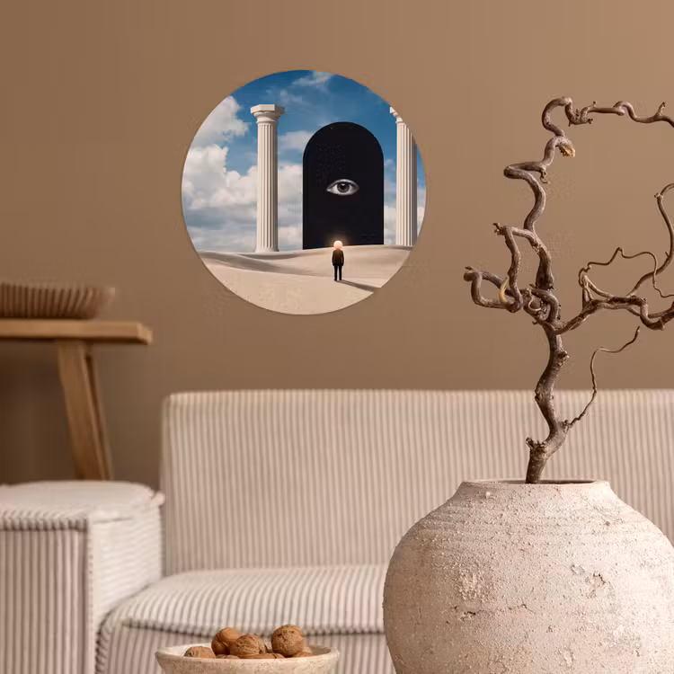 Wallpaper Circle - Dream - Desert - Eye - Droom - Woestijn - Oog Wandcirkel behangsticker klein