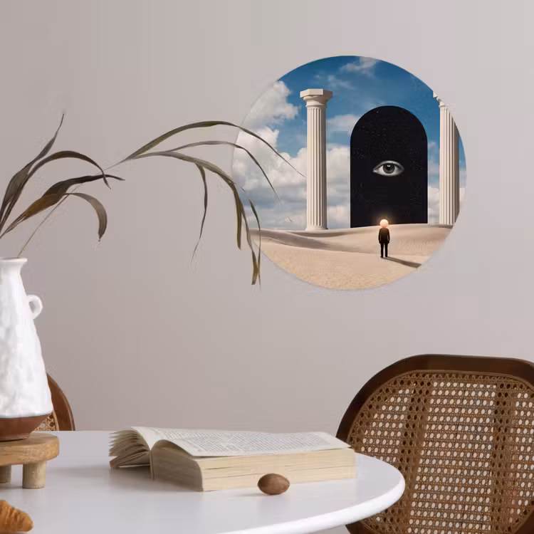 Wallpaper Circle - Dream - Desert - Eye - Droom - Woestijn - Oog Wandcirkel behangsticker klein