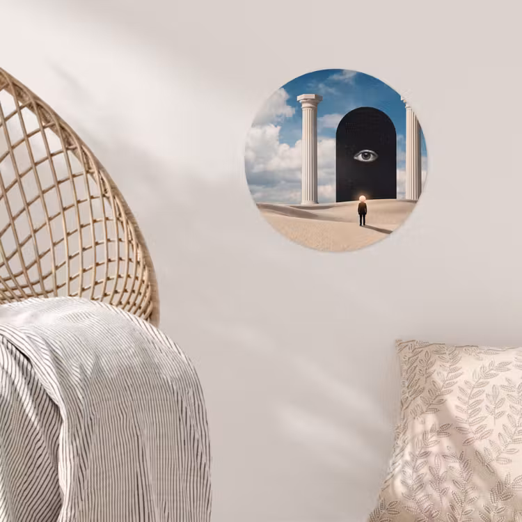 Wallpaper Circle - Dream - Desert - Eye - Droom - Woestijn - Oog Wandcirkel behangsticker klein