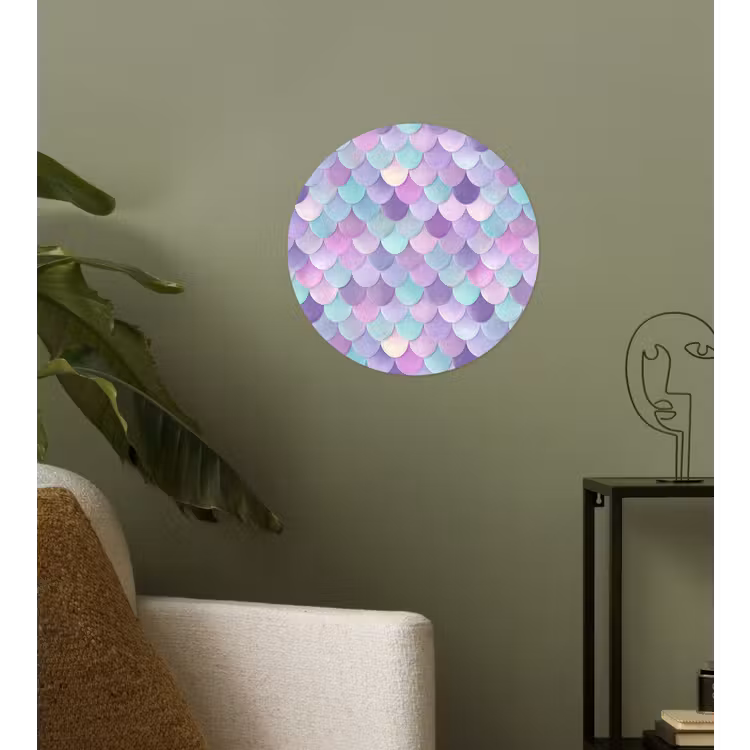Dromerig - Zeemeermin - Pastel Wandcirkel behangsticker klein 186 -sfeer2