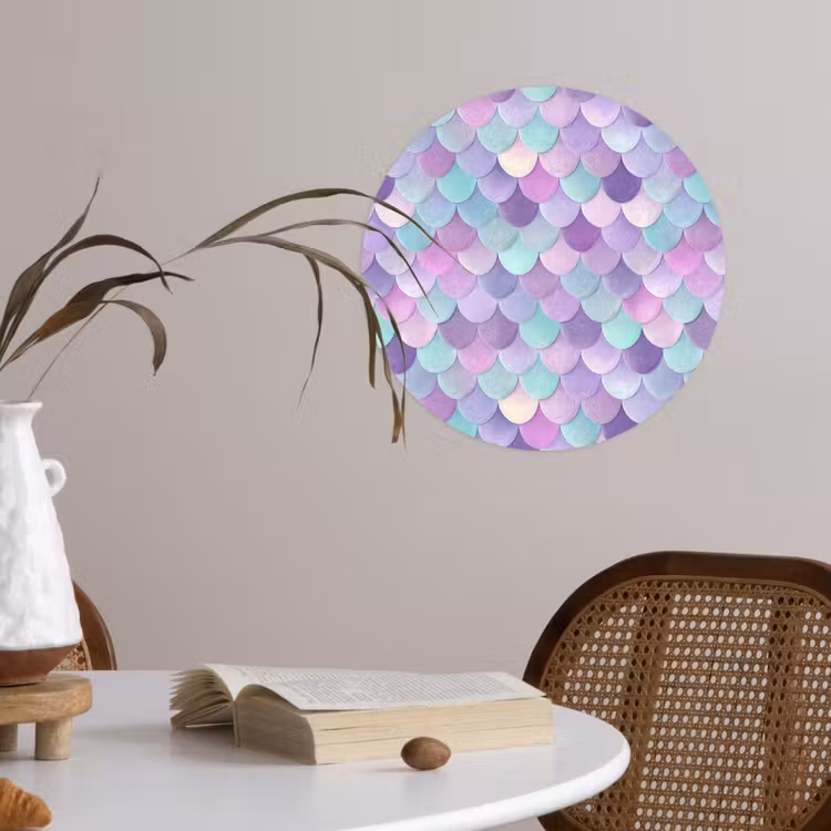 Dromerig - Zeemeermin - Pastel Wandcirkel behangsticker klein 186 -sfeer3