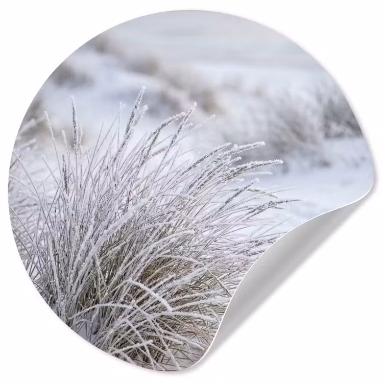 Duinen - Sneeuw - Strand - Winter - Serene Wandcirkel behangsticker klein -3d