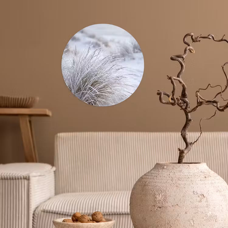 Duinen - Sneeuw - Strand - Winter - Serene Wandcirkel behangsticker klein -sfeer1