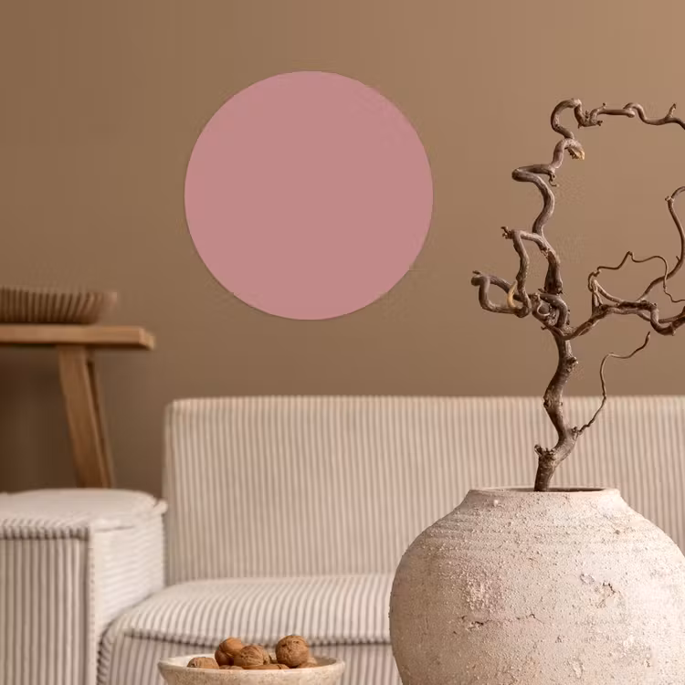 Dusty - Rose - Roze Wandcirkel behangsticker klein 186 -sfeer1