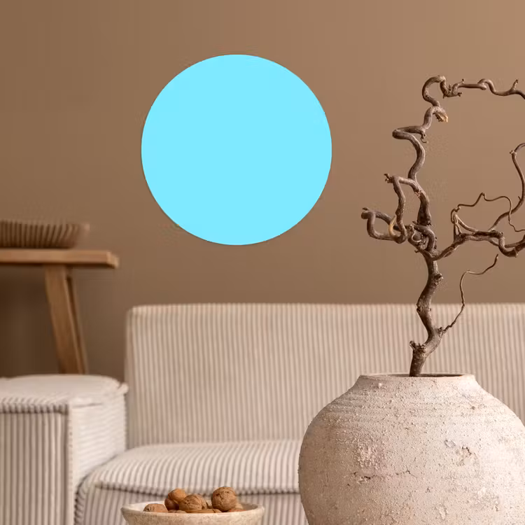 Electric - Cyan - Blauw Wandcirkel behangsticker klein 186 -sfeer1