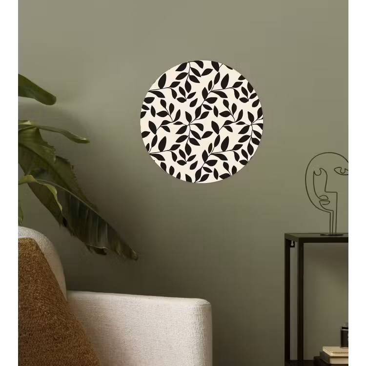 Elegant - Patroon - Zwart - Beige Wandcirkel behangsticker klein 186 -sfeer2