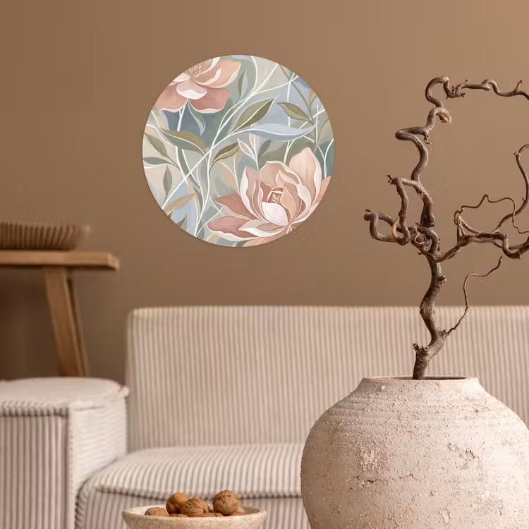 Elegant - Romantiek - Roze Wandcirkel behangsticker klein -sfeer1