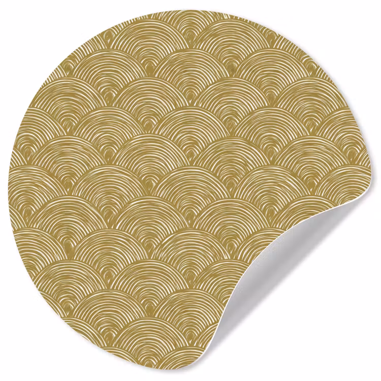 Waaier - Geometrisch - Groen Wandcirkel behangsticker klein 186 -3d