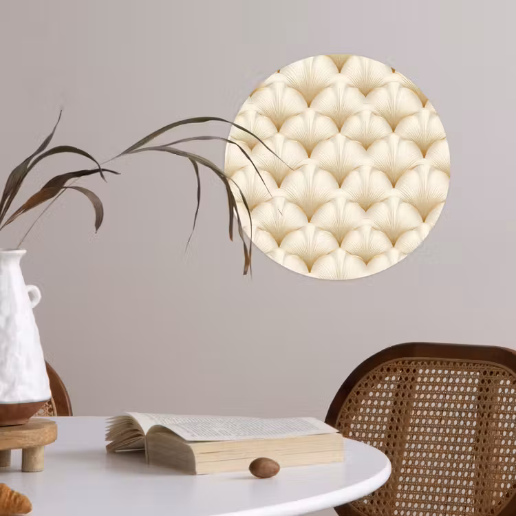 Waaier - Motief - Goud Wandcirkel behangsticker klein 186 -sfeer3