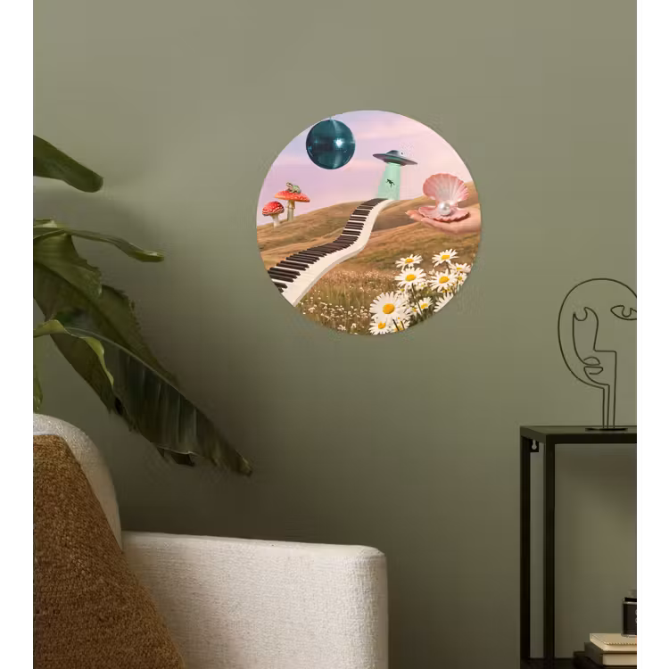 Wallpaper Circle - Fish - Nature - Abstract - Vis - Natuur - Abstract Wandcirkel behangsticker klein