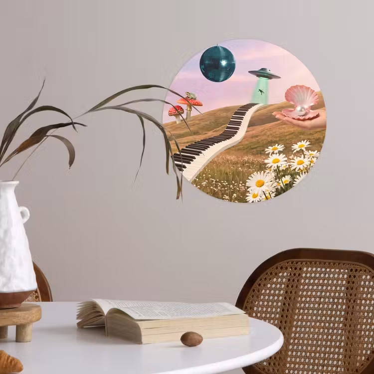 Wallpaper Circle - Fish - Nature - Abstract - Vis - Natuur - Abstract Wandcirkel behangsticker klein