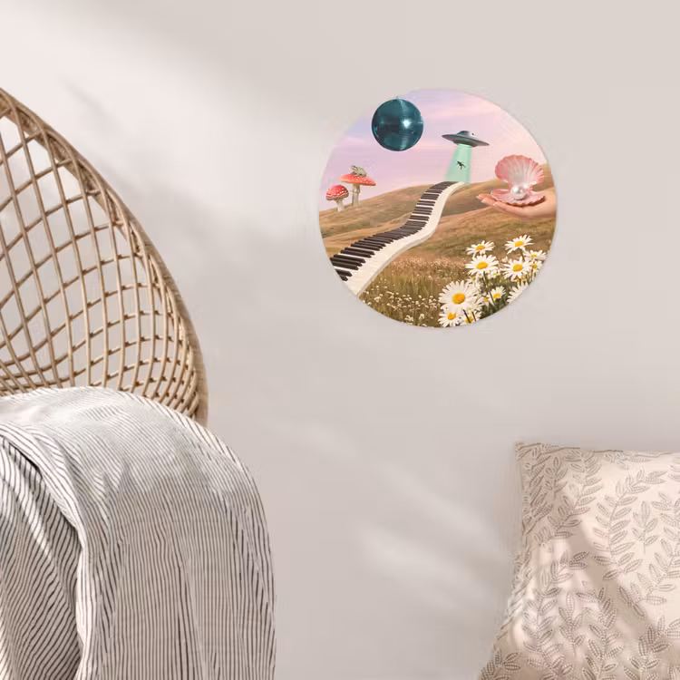Wallpaper Circle - Fish - Nature - Abstract - Vis - Natuur - Abstract Wandcirkel behangsticker klein