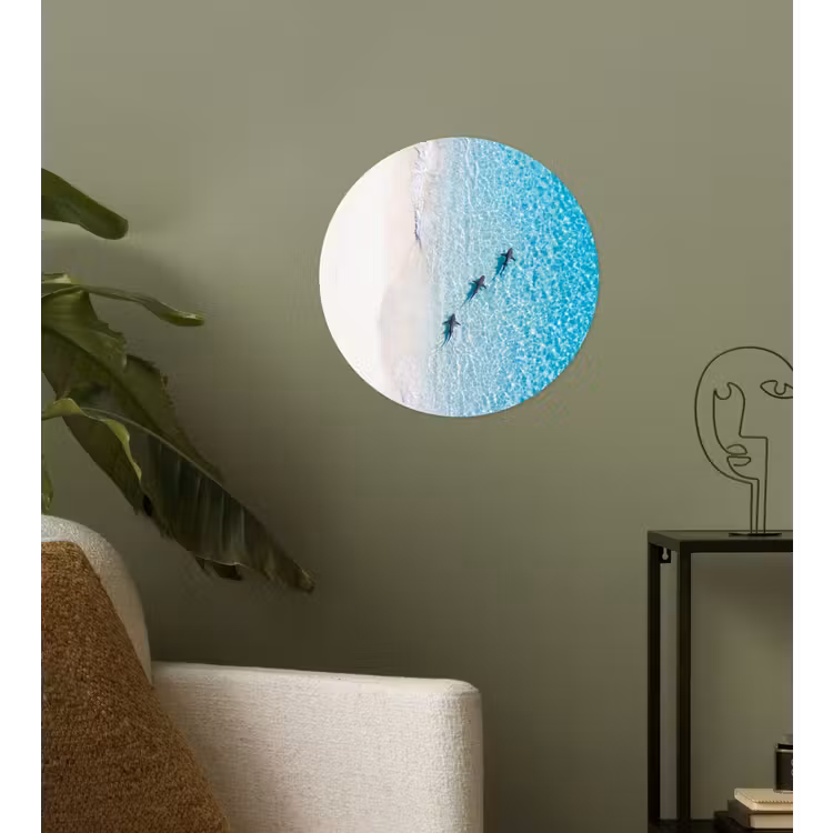 Vis - Oceaan - Strand - Turquoise - Natuur Wandcirkel behangsticker klein -sfeer2