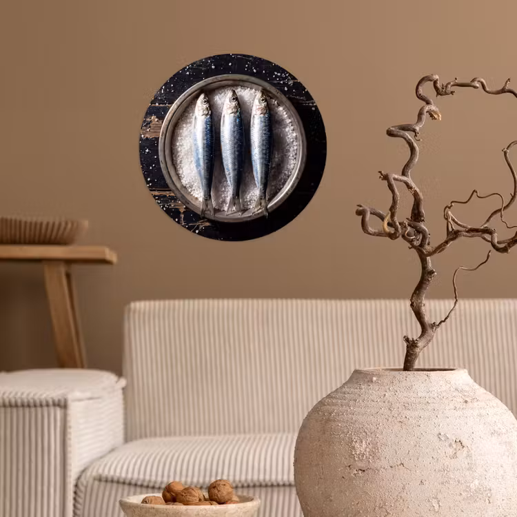 Wallpaper Circle - Fish - Salt - Food - Vis - Zout - Eten Wandcirkel behangsticker klein