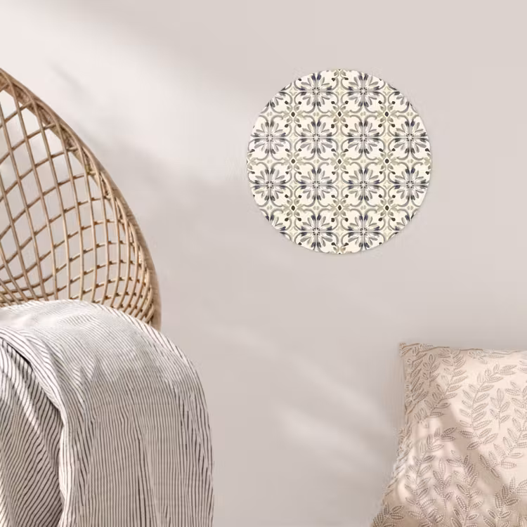 Floraal - Patroon - Kleurrijk Wandcirkel behangsticker klein 186 -sfeer4