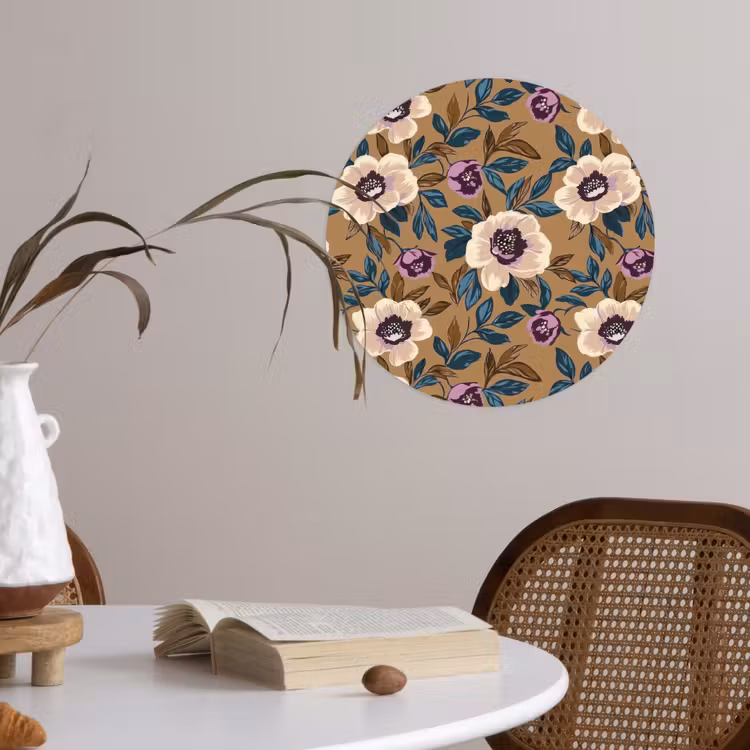 Floraal - Stilleven - Kleurrijk Wandcirkel behangsticker klein 186 -sfeer3