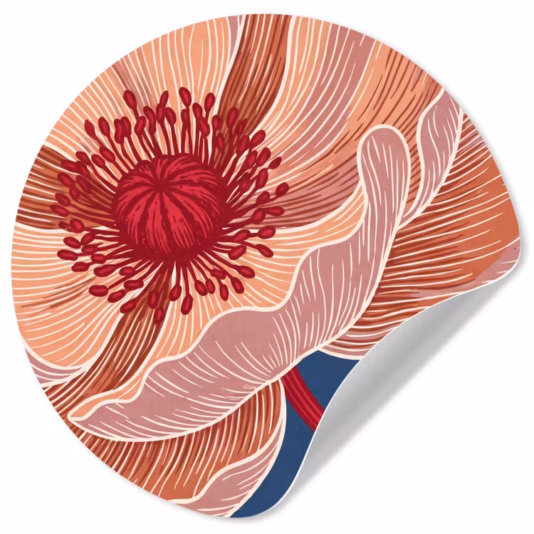 Wallpaper Circle - Flowers - Modern - Abstract - Bloemen - Modern - Abstract Wandcirkel behangsticker klein