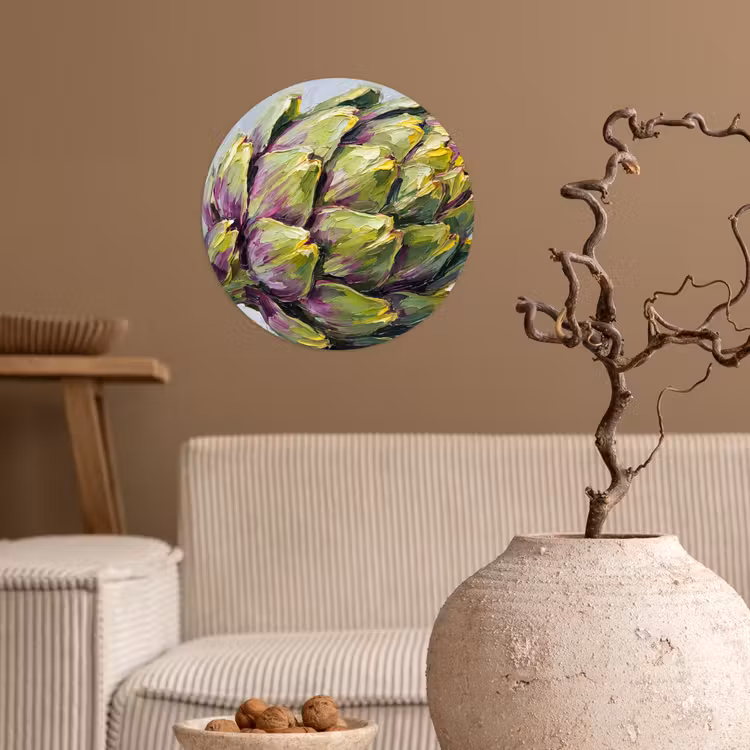 Wallpaper Circle - Food - Artichoke - Modern - Eten - Artisjok - Modern Wandcirkel behangsticker klein