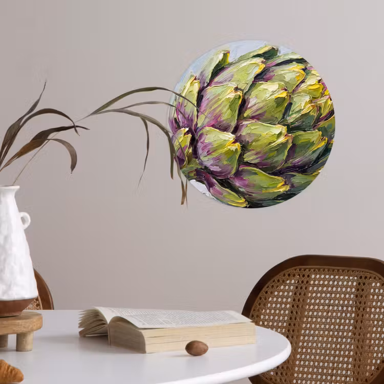 Wallpaper Circle - Food - Artichoke - Modern - Eten - Artisjok - Modern Wandcirkel behangsticker klein