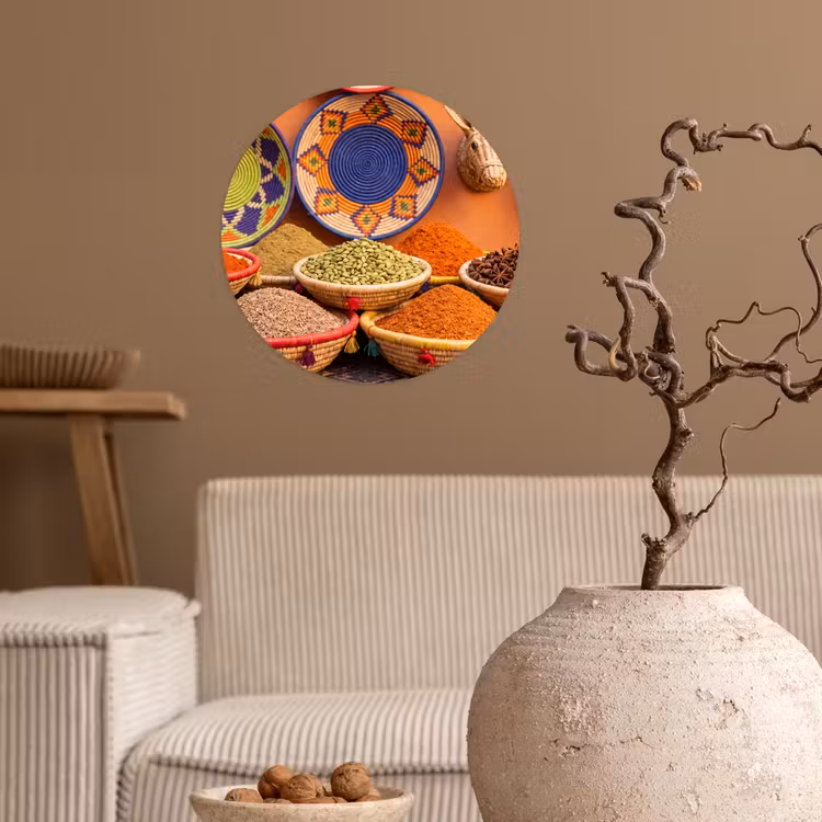 Wallpaper Circle - Food - Colorful - Culture - Eten - Kleurrijk - Cultuur Wandcirkel behangsticker klein