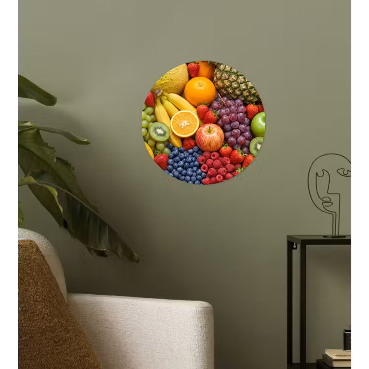 Eten - Fruit - Vers - Kleurrijk - Voeding Wandcirkel behangsticker klein -sfeer2