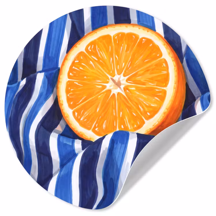 Wallpaper Circle - Food - Fruit - Orange - Eten - Fruit - Oranje Wandcirkel behangsticker klein
