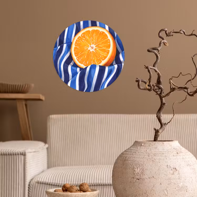Wallpaper Circle - Food - Fruit - Orange - Eten - Fruit - Oranje Wandcirkel behangsticker klein