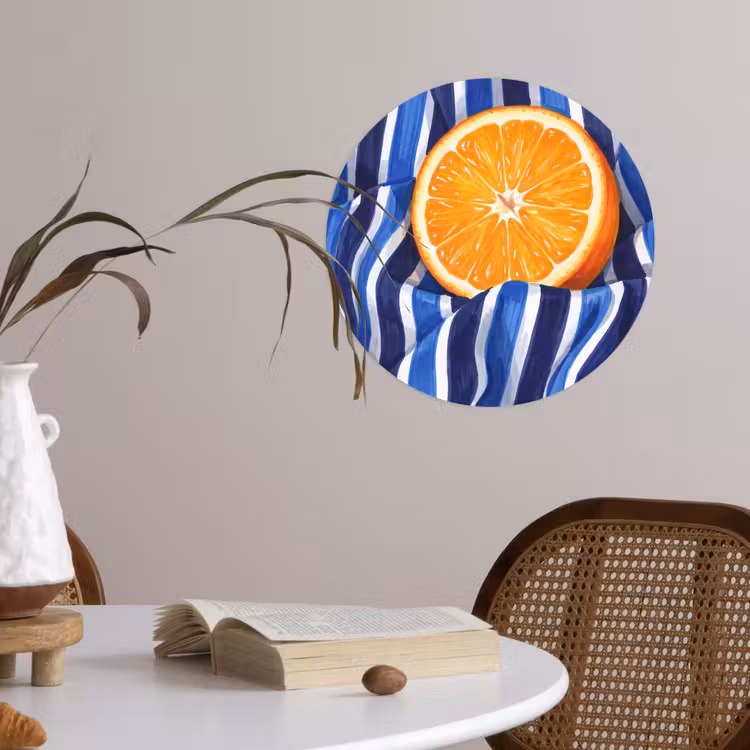 Wallpaper Circle - Food - Fruit - Orange - Eten - Fruit - Oranje Wandcirkel behangsticker klein