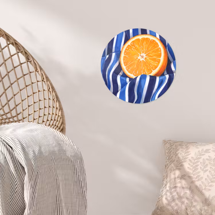 Wallpaper Circle - Food - Fruit - Orange - Eten - Fruit - Oranje Wandcirkel behangsticker klein