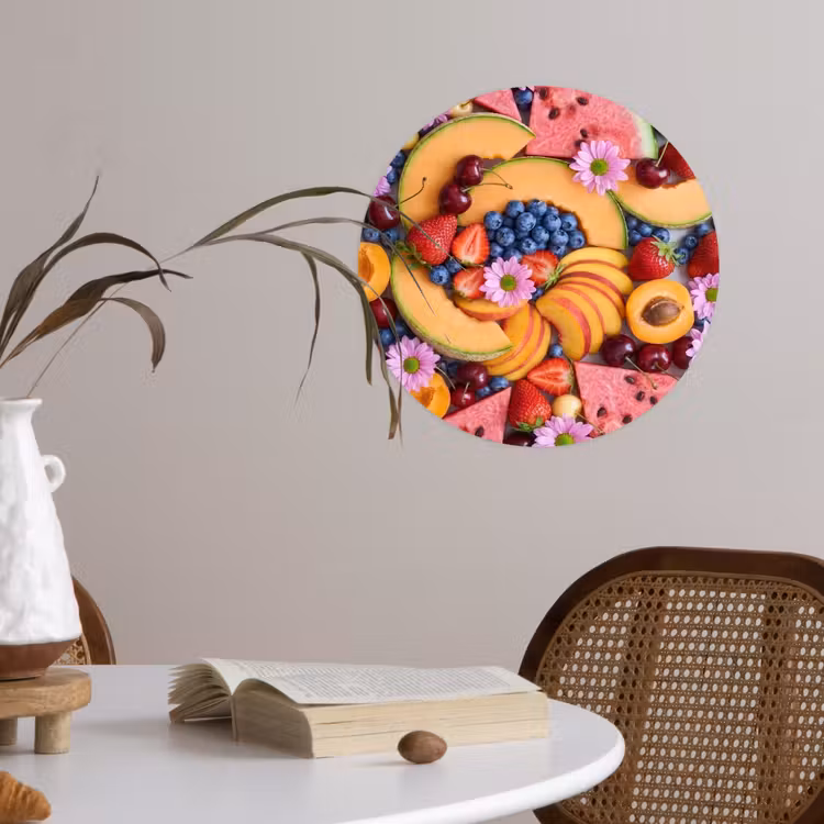 Eten - Fruit - Zomer - Kleurrijk Wandcirkel behangsticker klein -sfeer3