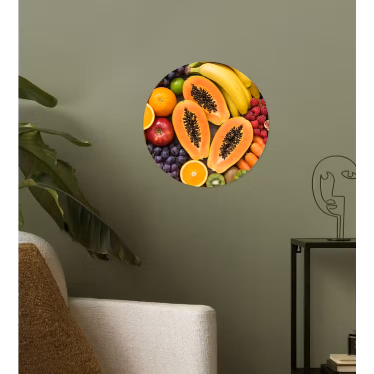 Eten - Fruit - Groenten - Vers - Kleurrijk Wandcirkel behangsticker klein -sfeer2