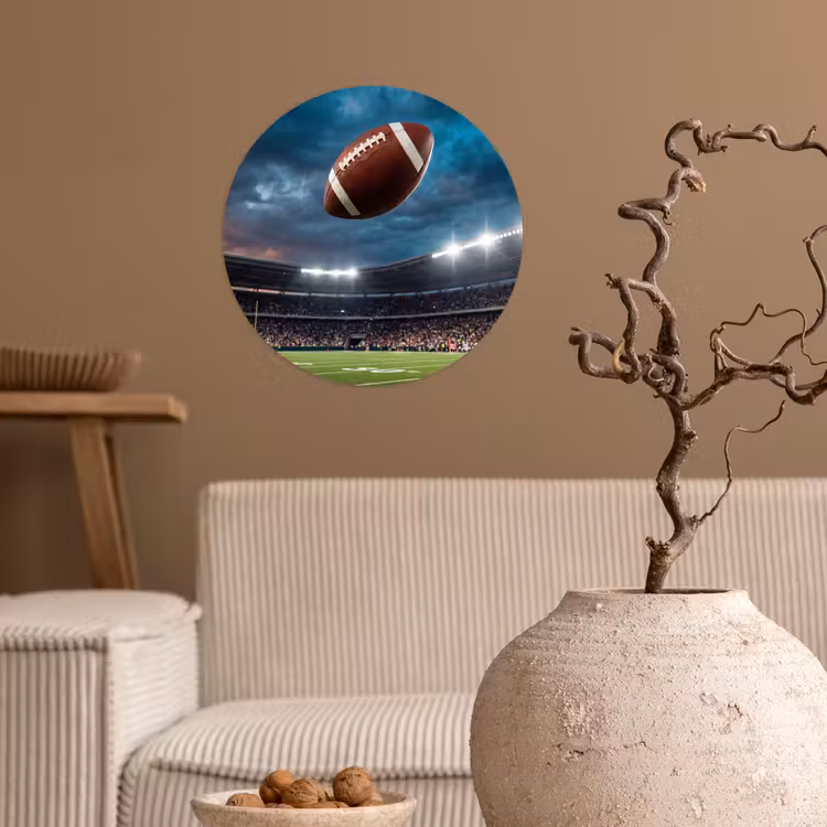 Football - Bal - Stadion - Sport Wandcirkel behangsticker klein -sfeer1