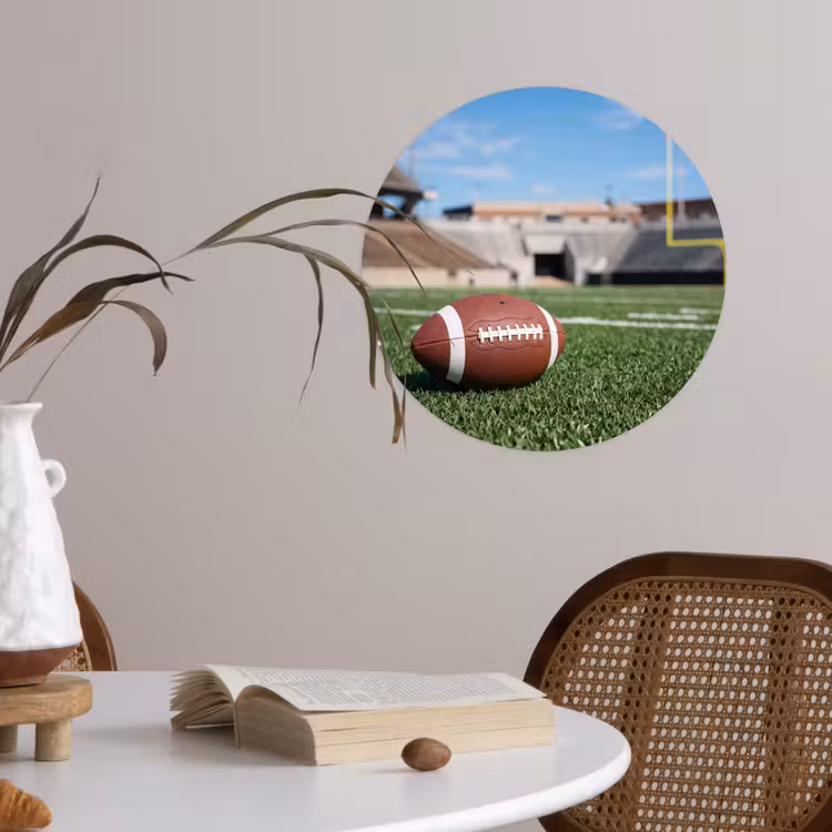 Football - Veld - Stadion - Sport Wandcirkel behangsticker klein -sfeer3