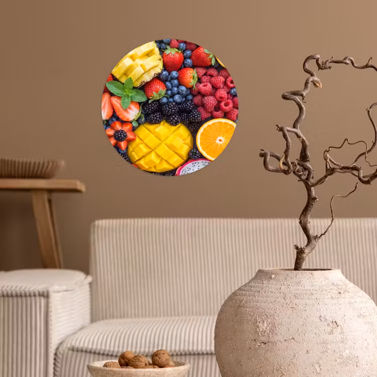 Fruit - Vers - Kleurrijk - Eten Wandcirkel behangsticker klein -sfeer1