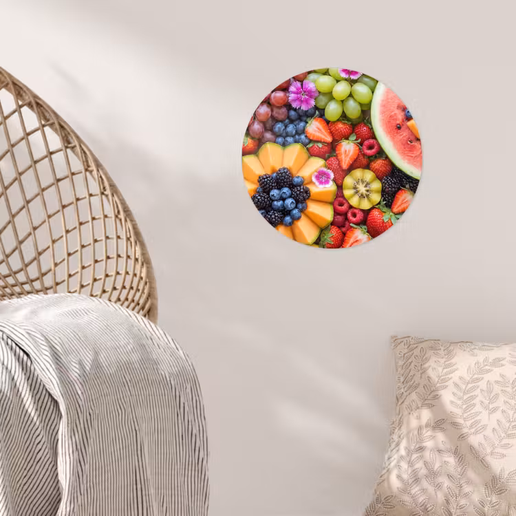 Fruit - Vers - Variatie - Eten - Kleurrijk Wandcirkel behangsticker klein -sfeer4